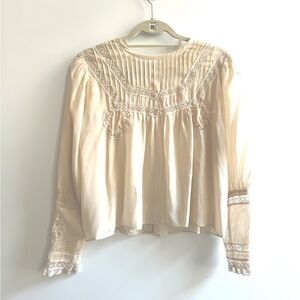 LoveShackFancy Silk Victorian Top XS
